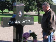 Paying respects at Rachel Joy Scott's grave site 4/20/06